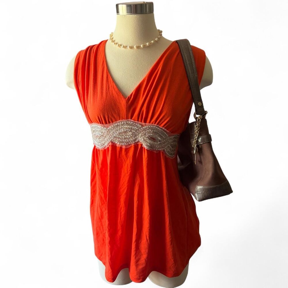 Unbranded Women's Orange and Tan Blouse